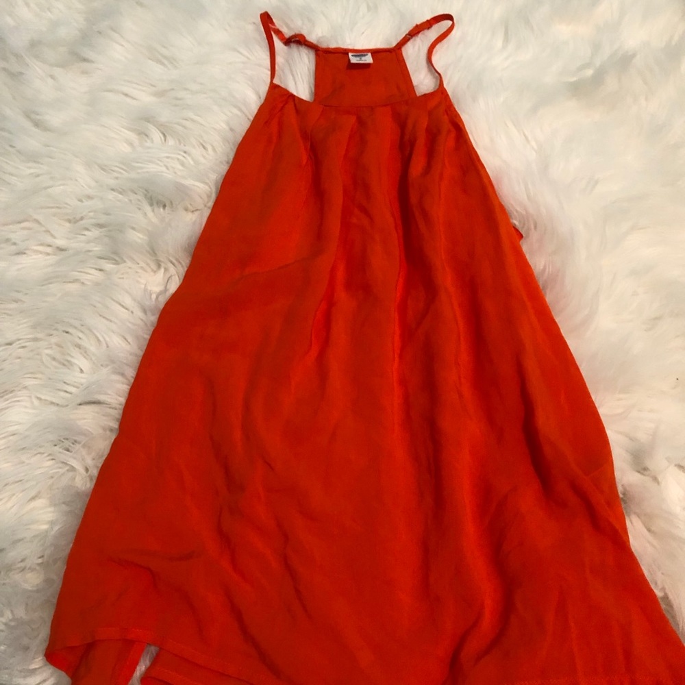 Orange flowy top